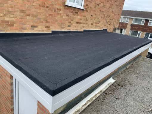 This is a photo of a flat roof installed in Ashford Kent. All works carried out by Ashford Roofing Services based in KENT