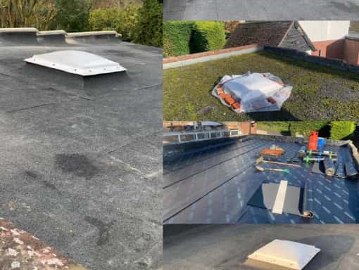 This is a photo of a flat roof installed in Ashford Kent. All works carried out by Ashford Roofing Services based in KENT